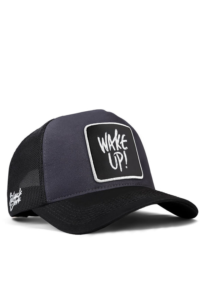 wake-up-logolu-siyah-antrasit-trucker-sapka-3981 - BlackBörk TR