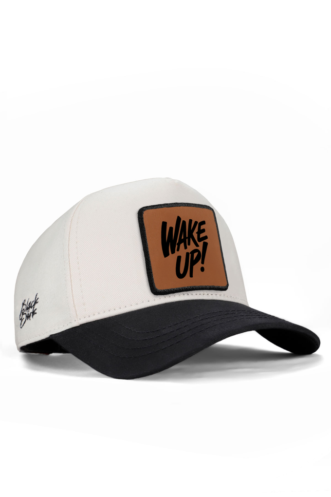 wake-up-logolu-siyah-bej-beyzbol-premium-sapka-5715 - BlackBörk TR