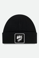 Wake Up Logo Black Beanie