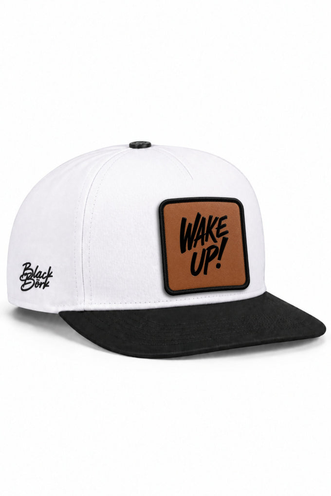 Wake Up Logolu Siyah-Beyaz Hip Hop Şapka