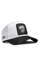 Wake Up Logolu Siyah-Beyaz Trucker Şapka
