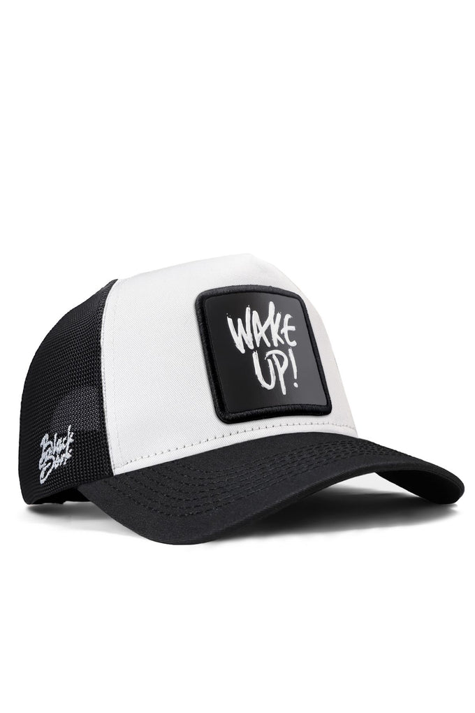wake-up-logolu-siyah-beyaz-trucker-sapka-2608 - BlackBörk TR