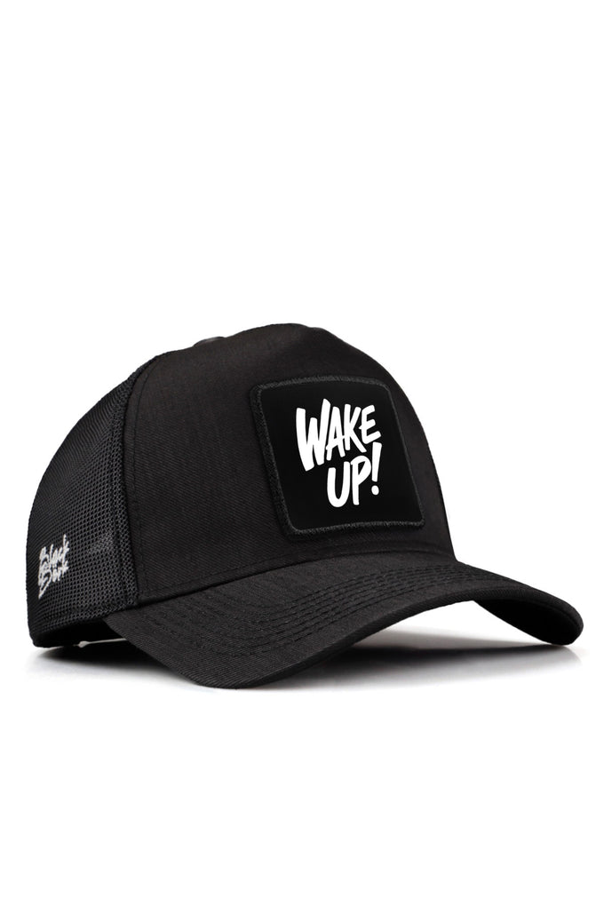 wake-up-logolu-siyah-cordura-trucker-sapka-5701 - BlackBörk TR