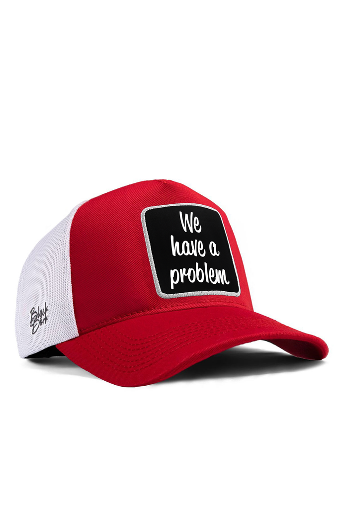 we-have-a-problem-logolu-kirmizi-beyaz-trucker-sapka-5772 - BlackBörk TR