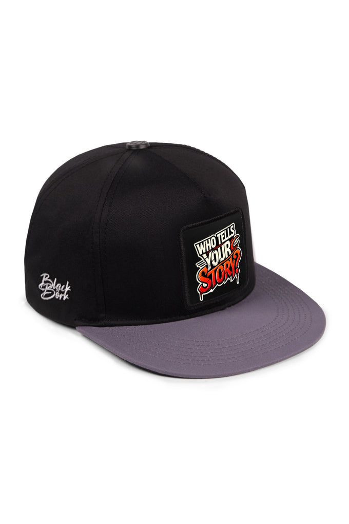who-tells-your-story-logolu-gri-siyah-hip-hop-sapka-5794 - BlackBörk TR
