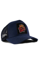 Who Tells Your Story Logolu Lacivert Trucker Şapka