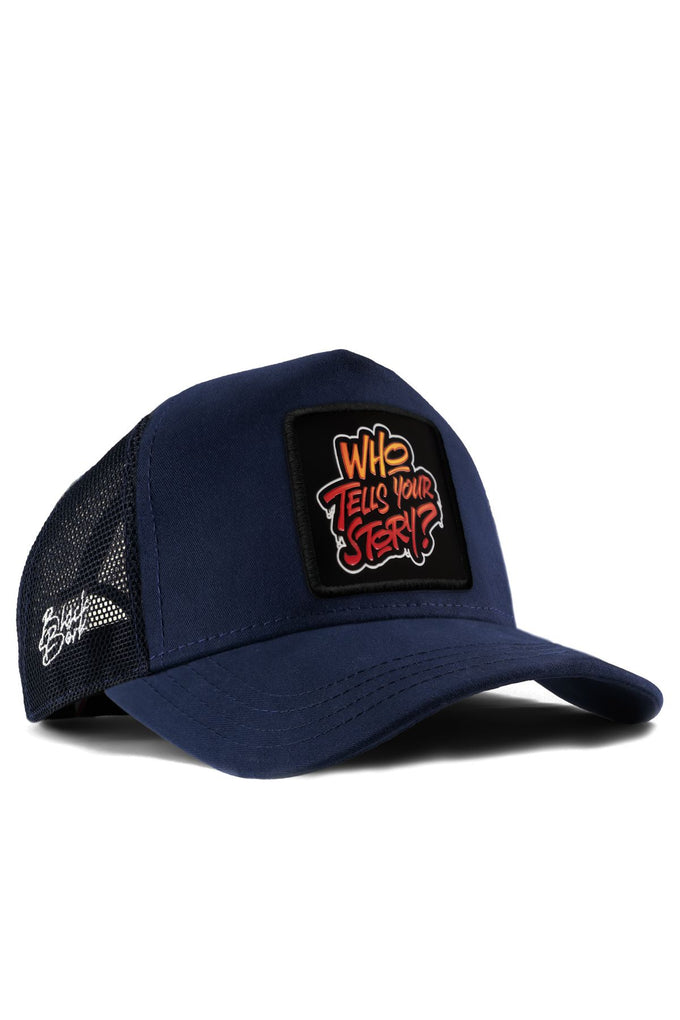 who-tells-your-story-logolu-lacivert-trucker-sapka-1991 - BlackBörk TR