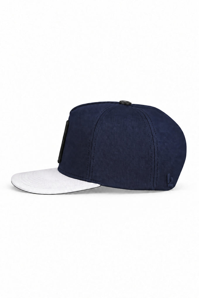 Why So Serious Logo White-Navy Blue Hip Hop Cap