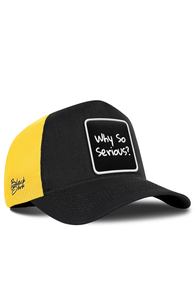 Why So Serious Logo Cordura Black-Yellow Trucker Cap