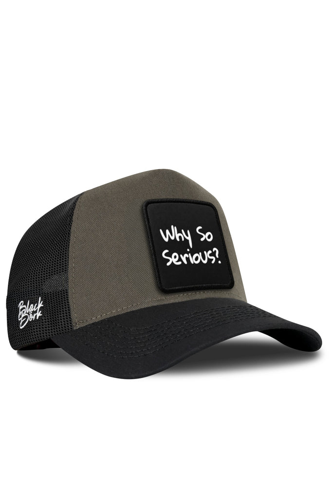 Why So Serious Logolu Siyah-Haki Trucker Şapka