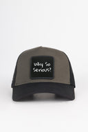 Why So Serious Logolu Siyah-Haki Trucker Şapka