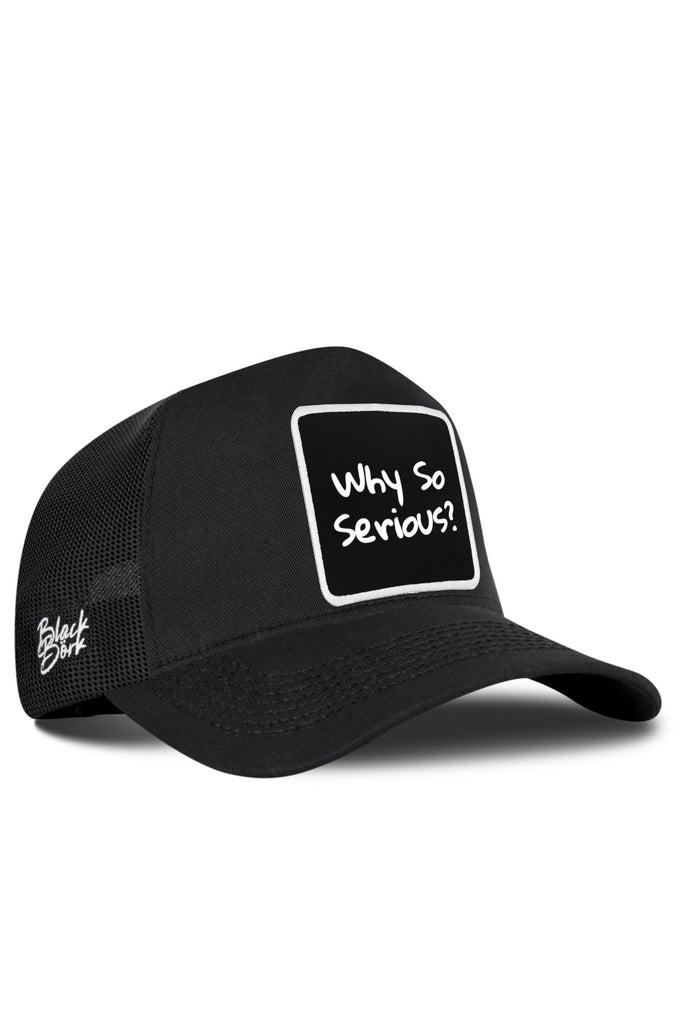 Black Trucker Cap with Why So Serious Logo