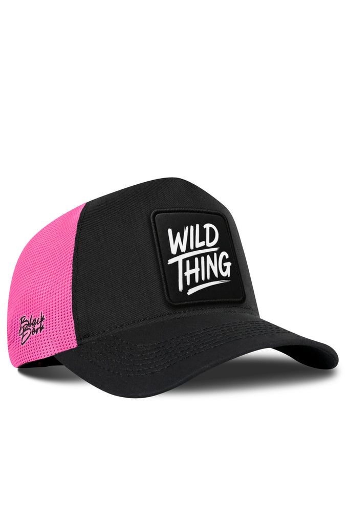 Wild Thing Logolu Cordura Siyah-Pembe Trucker Şapka