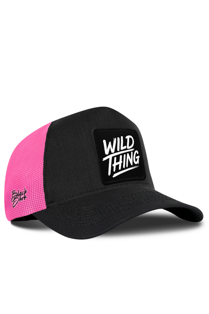 Wild Thing Logolu Cordura Siyah-Pembe Trucker Şapka