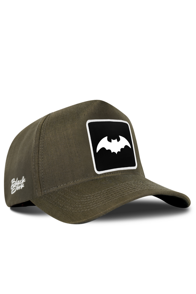 Cordura Khaki Baseball Cap with Bat Logo