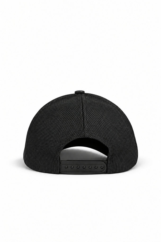 Black Trucker Cap with Bat Logo