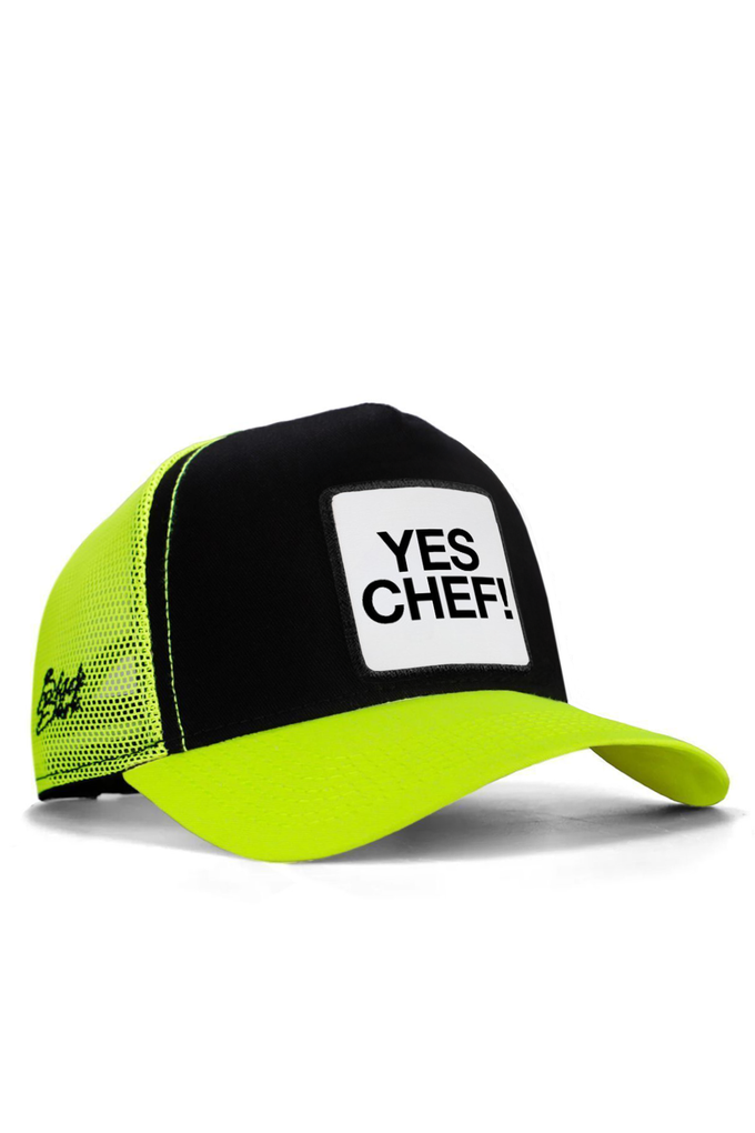 yes-chef-logolu-neon-siyah-trucker-sapka-4178 - BlackBörk TR