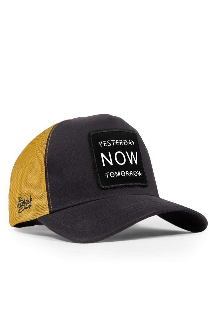 yesterday-now-tomorrow-logolu-antrasit-sari-trucker-sapka-5634 - BlackBörk TR