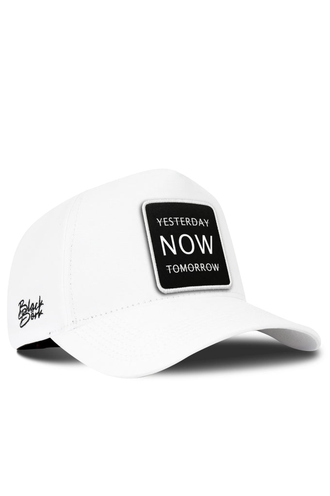 Yesterday Now Tomorrow Logo White Baseball Premium Cap