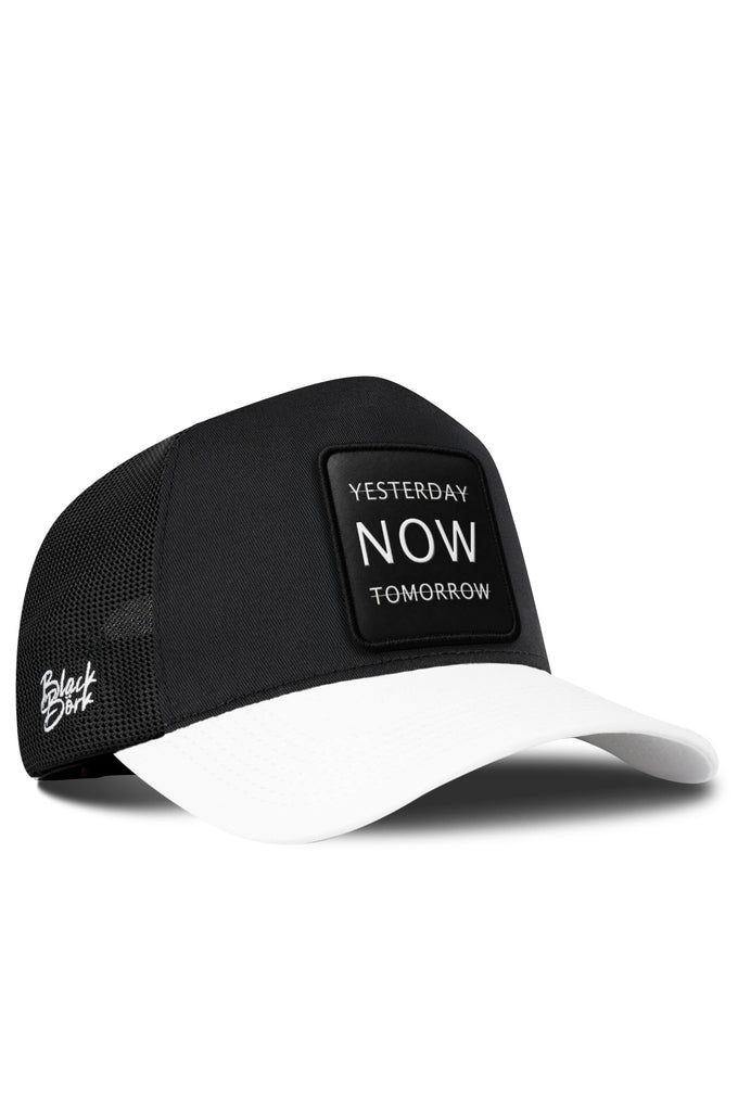Yesterday Now Tomorrow Logolu Beyaz-Siyah Trucker Şapka