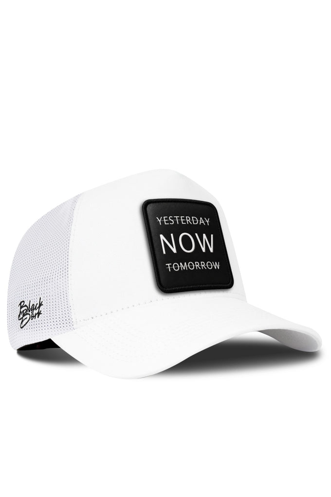 Yesterday Now Tomorrow Logolu Beyaz Trucker Şapka