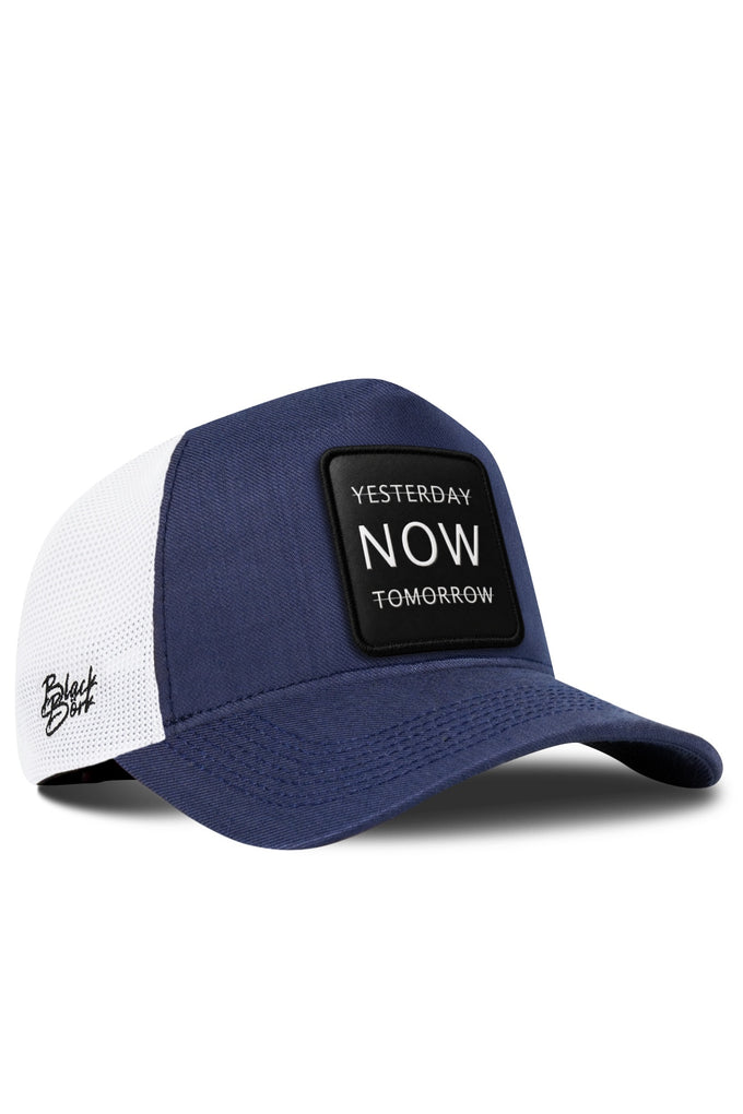 Yesterday Now Tomorrow Logolu Cordura Lacivert-Beyaz Trucker Şapka