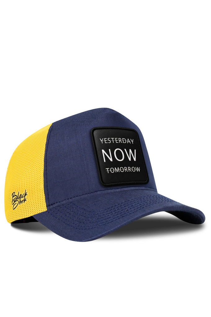 Yesterday Now Tomorrow Logolu Cordura Lacivert-Sarı Trucker Şapka