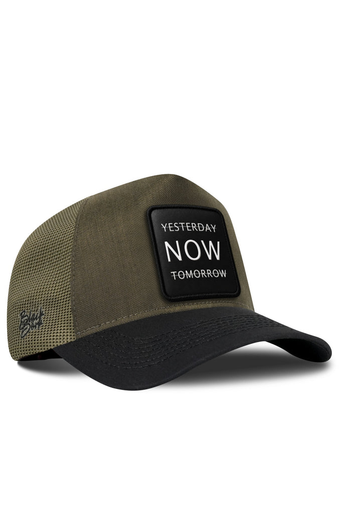 Yesterday Now Tomorrow Logolu Cordura Siyah-Haki Trucker Şapka