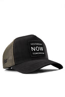Yesterday Now Tomorrow Logolu Cordura Siyah-Haki Trucker Şapka
