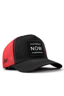 Yesterday Now Tomorrow Logolu Cordura Siyah-Kırmızı Trucker Şapka
