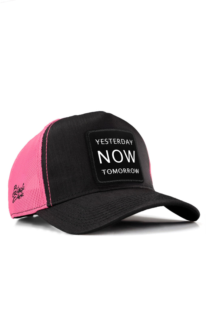 yesterday-now-tomorrow-logolu-cordura-siyah-pembe-trucker-sapka-5678 - BlackBörk TR