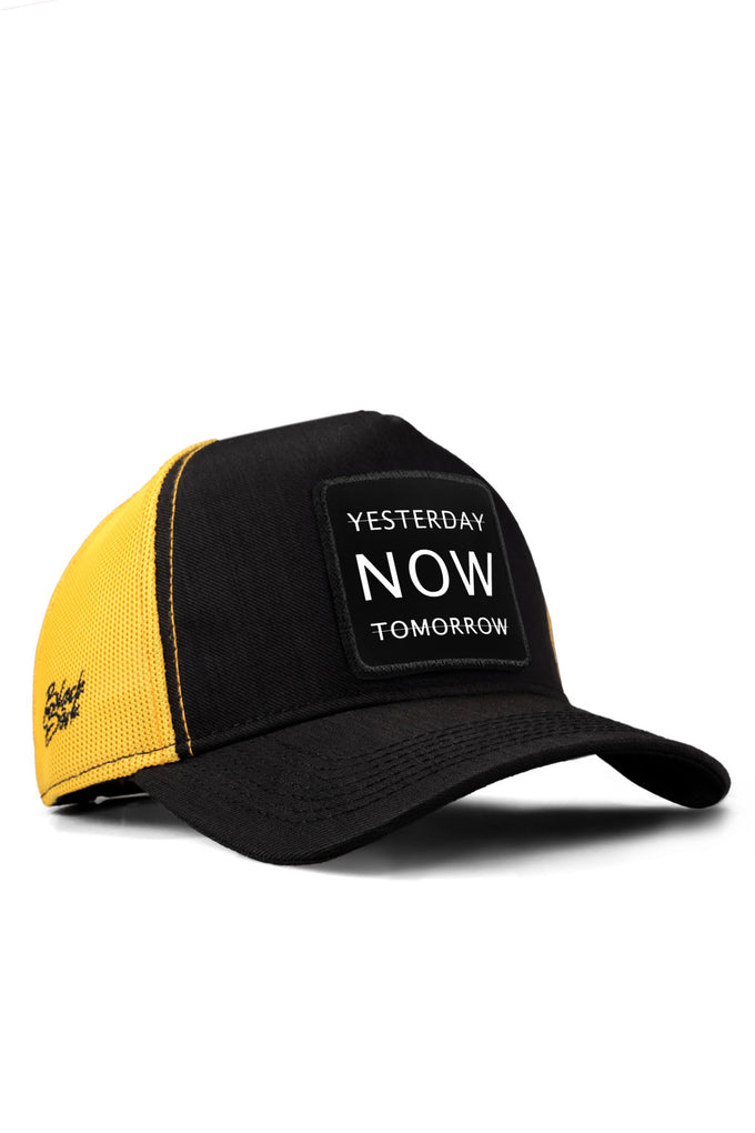 yesterday-now-tomorrow-logolu-cordura-siyah-sari-trucker-sapka-5688 - BlackBörk TR
