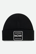 Yesterday Now Tomorrow Logo Black Beanie