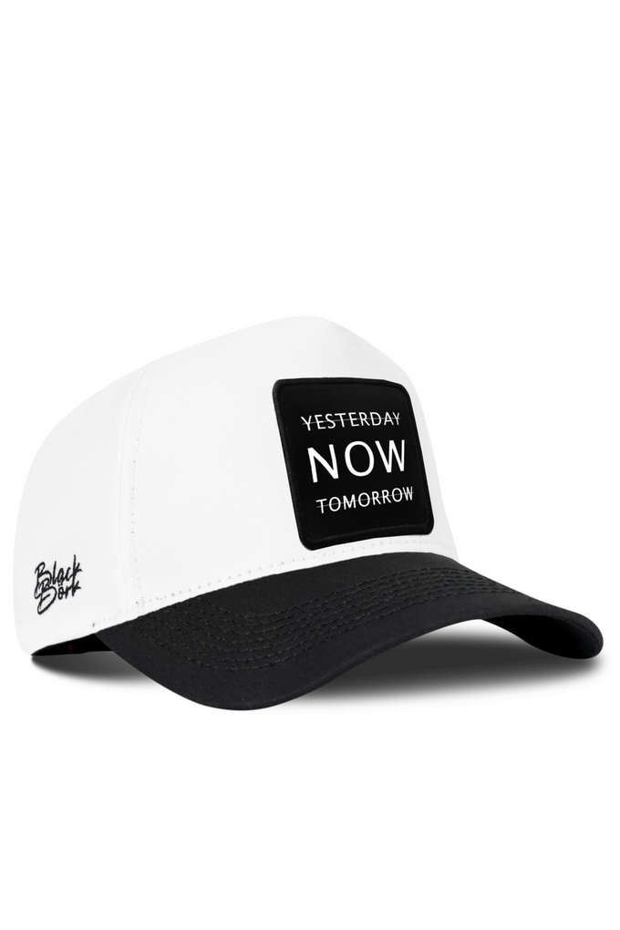 Yesterday Now Tomorrow Logolu Siyah-Beyaz Beyzbol Premium Şapka