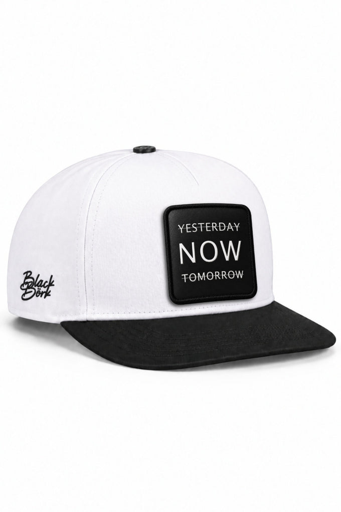 Yesterday Now Tomorrow Logolu Siyah-Beyaz Hip Hop Şapka