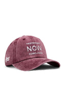 Yesterday Now Tomorrow Embroidered Vintage Baseball Cap in Burgundy