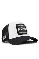 Yesterday Now Tomorrow Black and White Trucker Hat