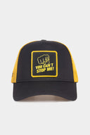You Can t Stop Me Logolu Siyah-Sarı Trucker Şapka