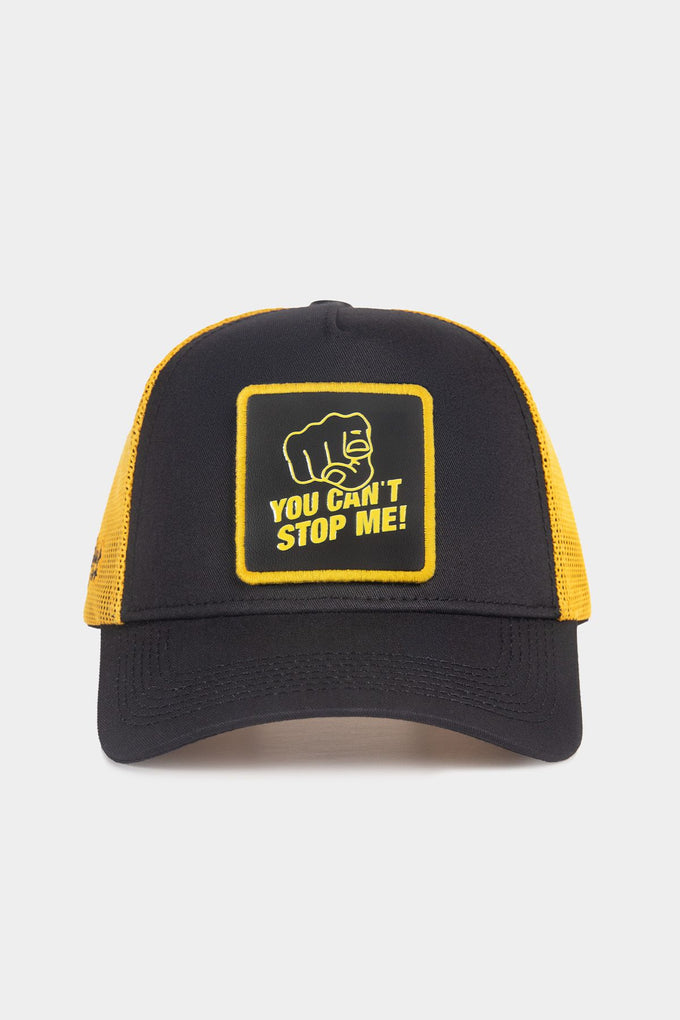you-can-t-stop-me-logolu-siyah-sari-trucker-sapka-2081 - BlackBörk TR