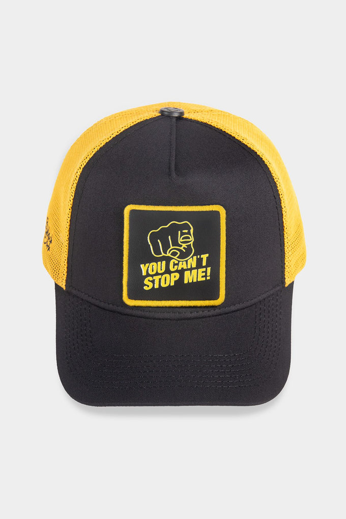 you-can-t-stop-me-logolu-siyah-sari-trucker-sapka-2085 - BlackBörk TR