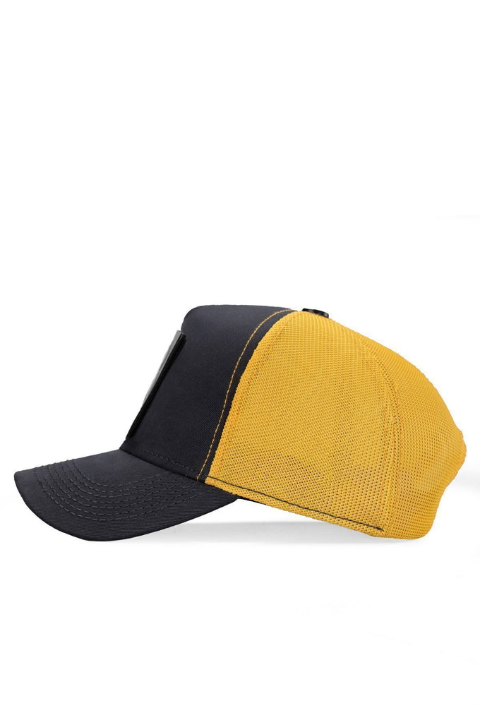 zurafa-logolu-koyu-antrasit-sari-trucker-sapka-2190 - BlackBörk TR